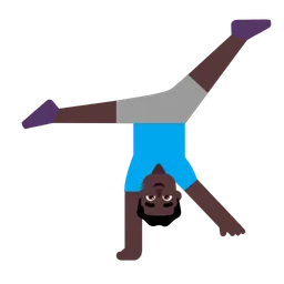 Man Cartwheeling: Dark Skin Tone — Microsoft