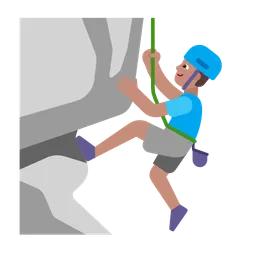Man Climbing: Medium Skin Tone — Microsoft