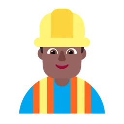 Man Construction Worker: Medium-Dark Skin Tone — Microsoft