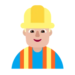 Man Construction Worker: Medium-Light Skin Tone — Microsoft