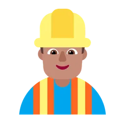 Man Construction Worker: Medium Skin Tone — Microsoft