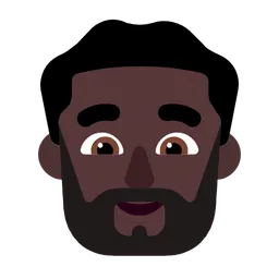 Man: Dark Skin Tone, Beard — Microsoft