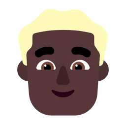 Man: Dark Skin Tone, Blond Hair — Microsoft