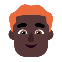 Man: Dark Skin Tone, Red Hair — Microsoft