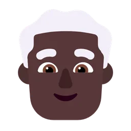Man: Dark Skin Tone, White Hair — Microsoft