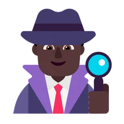 Man Detective: Dark Skin Tone — Microsoft