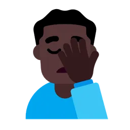 Man Facepalming: Dark Skin Tone — Microsoft