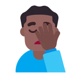 Man Facepalming: Medium-Dark Skin Tone — Microsoft