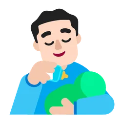 Man Feeding Baby: Light Skin Tone — Microsoft