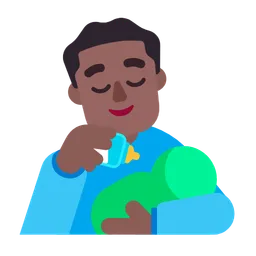 Man Feeding Baby: Medium-Dark Skin Tone — Microsoft