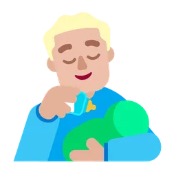 Man Feeding Baby: Medium-Light Skin Tone — Microsoft