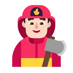 Man Firefighter: Light Skin Tone — Microsoft