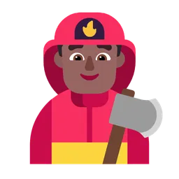 Man Firefighter: Medium-Dark Skin Tone — Microsoft