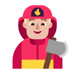 Man Firefighter: Medium-Light Skin Tone — Microsoft