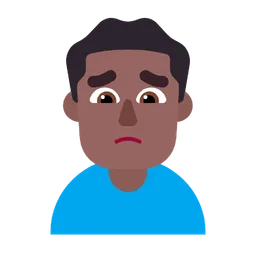 Man Frowning: Medium-Dark Skin Tone — Microsoft