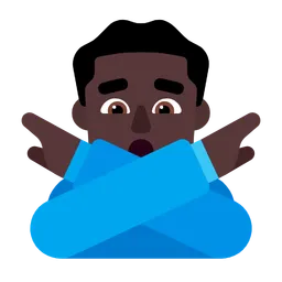 Man Gesturing No: Dark Skin Tone — Microsoft