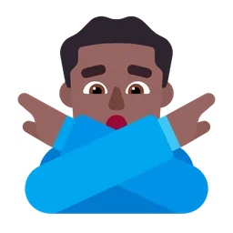 Man Gesturing No: Medium-Dark Skin Tone — Microsoft