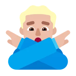 Man Gesturing No: Medium-Light Skin Tone — Microsoft