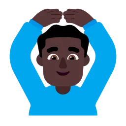 Man Gesturing OK: Dark Skin Tone — Microsoft