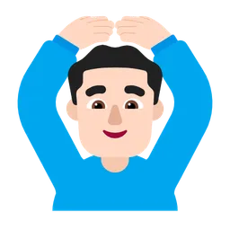 Man Gesturing OK: Light Skin Tone — Microsoft