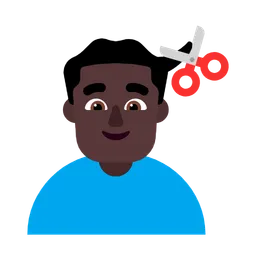 Man Getting Haircut: Dark Skin Tone — Microsoft