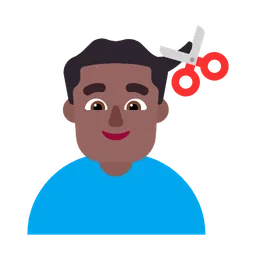 Man Getting Haircut: Medium-Dark Skin Tone — Microsoft