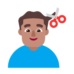 Man Getting Haircut: Medium Skin Tone — Microsoft