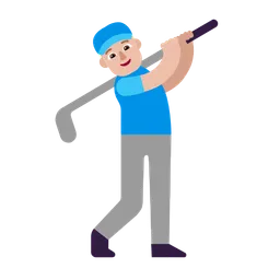 Man Golfing: Medium-Light Skin Tone — Microsoft
