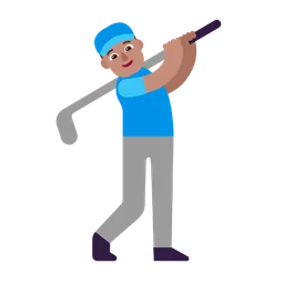 Man Golfing: Medium Skin Tone — Microsoft