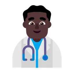 Man Health Worker: Dark Skin Tone — Microsoft