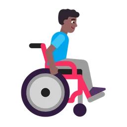 Man in Manual Wheelchair Facing Right: Medium-Dark Skin Tone — Microsoft