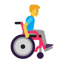 Man in Manual Wheelchair Facing Right — Microsoft