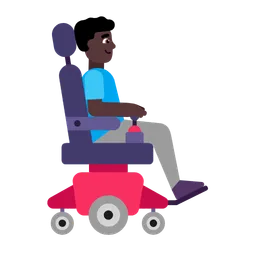 Man in Motorized Wheelchair Facing Right: Dark Skin Tone — Microsoft