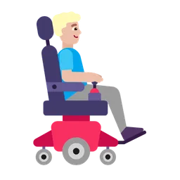 Man in Motorized Wheelchair Facing Right: Medium-Light Skin Tone — Microsoft