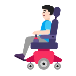 Man in Motorized Wheelchair: Light Skin Tone — Microsoft