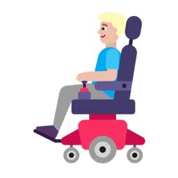 Man in Motorized Wheelchair: Medium-Light Skin Tone — Microsoft