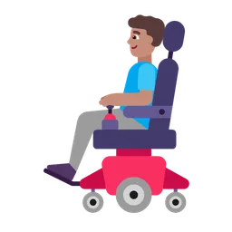 Man in Motorized Wheelchair: Medium Skin Tone — Microsoft