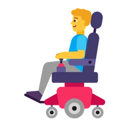 Man in Motorized Wheelchair — Microsoft
