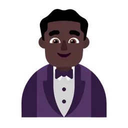 Man in Tuxedo: Dark Skin Tone — Microsoft