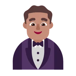 Man in Tuxedo: Medium Skin Tone — Microsoft