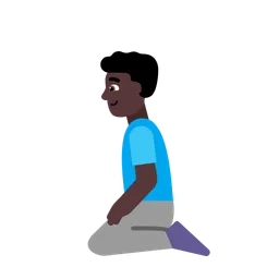 Man Kneeling: Dark Skin Tone — Microsoft