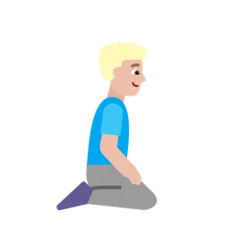 Man Kneeling Facing Right: Medium-Light Skin Tone — Microsoft