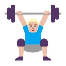 Man Lifting Weights: Medium-Light Skin Tone — Microsoft