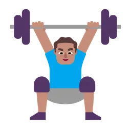 Man Lifting Weights: Medium Skin Tone — Microsoft