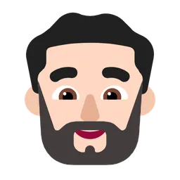 Man: Light Skin Tone, Beard — Microsoft