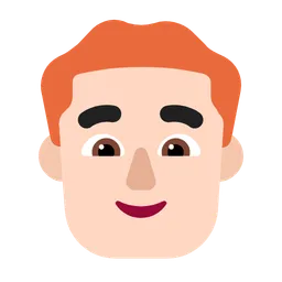 Man: Light Skin Tone, Red Hair — Microsoft