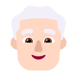 Man: Light Skin Tone, White Hair — Microsoft