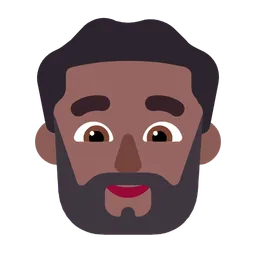Man: Medium-Dark Skin Tone, Beard — Microsoft