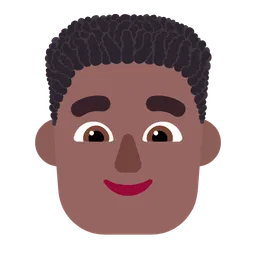 Man: Medium-Dark Skin Tone, Curly Hair — Microsoft