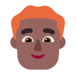 Man: Medium-Dark Skin Tone, Red Hair — Microsoft